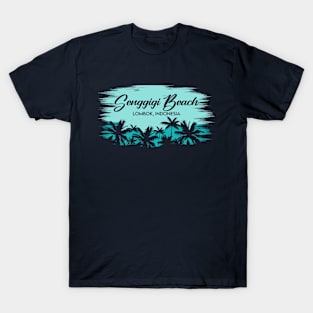 Senggigi Beach Lombok Indonesia Retro Beach Landscape T-Shirt